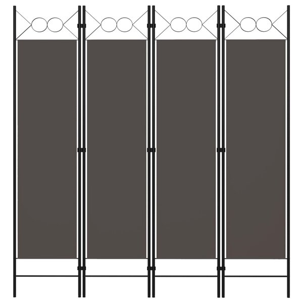 vidaXL Cloison de séparation 4 panneaux Anthracite 160 x 180 cm