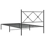 vidaXL Cadre de lit métal sans matelas avec tête de lit noir 100x190cm