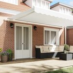 vidaXL Auvent Rétractable Blanc 500 × 350 cm Polyester et Aluminium