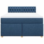 vidaXL Sommier à lattes de lit avec matelas Bleu 140x200 cm Tissu