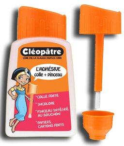 Colle transparente forte 'Adhésive' en 80 gr avec pinceau incorporé CLÉOPÂTRE