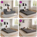 vidaXL Canapé-lit pliable Gris clair 152 x 86 5 x 60 cm Tissu