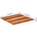 vidaXL Dessus de table Bois solide 25-27 mm 70x70 cm