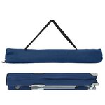 vidaXL Lit de camping pliant Bleu Métal  Tissu Standard Pliable