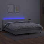 vidaXL Sommier à lattes de lit avec matelas et LED Blanc 160x200 cm