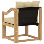 vidaXL Canapé d’extérieur Bois d'Acacia Massif Blanc et beige