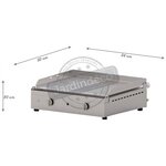 Plancha en inox lisse et rainurée chef 55 cm