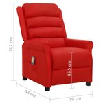 vidaXL Fauteuil de massage Rouge bordeaux Similicuir