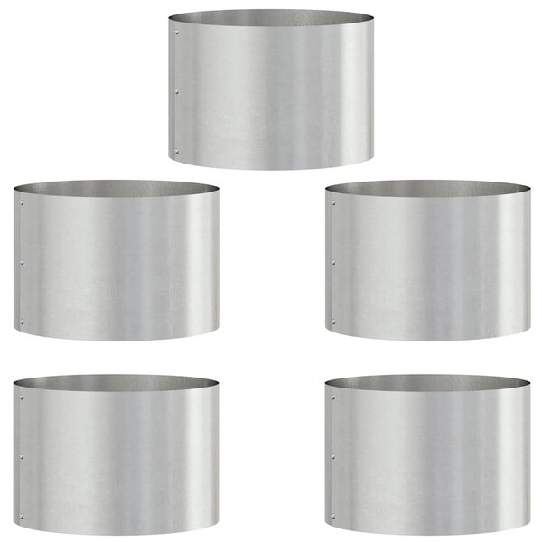 vidaXL Pots de jardin 5 Pièces Argent 30 x 30 x 20 cm Acier inoxydable