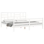 vidaXL Cadre de lit avec tête de lit blanc 200x200 cm bois massif