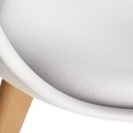 Lot de 2 chaises pieds en bois clair siège de salon cuisine salle à manger design minimaliste épuré ergonomique blanc 08_0000179