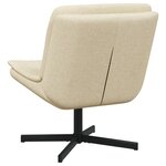 vidaXL Chaise pivotante Crème Tissu polyester  base en métal Moyenne