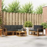 vidaXL Ensemble de canapés d'extérieur 6 Pièces Naturel et Anthracite