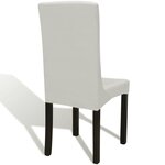 vidaXL Housse de chaise droite extensible 4 Pièces Crème