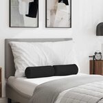 vidaXL Coussins d'accent 2 Pièces Noir Ø 15 x 40 cm Tissu en microfibre