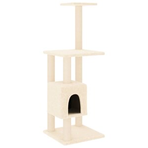vidaXL Arbre à chat avec griffoirs en sisal Crème 104 cm