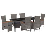 vidaXL Ensemble de salle à manger pour jardin 7 pc Gris polyrotin