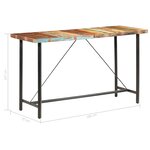vidaXL Ensemble de bar 7 Pièces Bois de récupération et cuir véritable