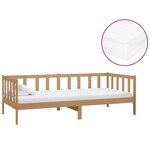 vidaXL Lit de repos et matelas 90x200cm Marron miel Bois de pin massif