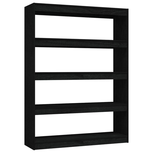 vidaXL Bibliothèque/Séparateur de pièce Noir 100x30x135 5cm Pin massif