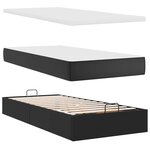vidaXL Lit ottoman avec matelas & LED Noir 180x200cm similicuir