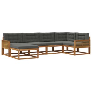 vidaXL Ensemble de canapés d'extérieur 6 pc Naturel et Anthracite