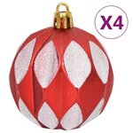 vidaXL Ensemble de boules de Noël 64 Pièces Rouge et blanc
