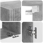 vidaXL Ensemble meuble TV 6 Pièces Gris béton Bois d'ingénierie