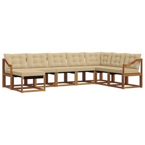 vidaXL Ensemble de canapés d'extérieur 8 Pièces Naturel et Beige