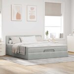 VidaXL Cadre de lit ottoman avec matelas gris clair 160x200 cm velours