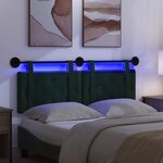 vidaXL Tête de lit suspendue Avec lumière LED Vert foncé Velours