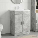 vidaXL Meuble sous lavabo de salle de bain Gris béton