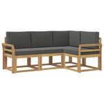 vidaXL Ensemble de canapés d'extérieur 4 pc Blanc et anthracite