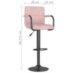 vidaXL Tabourets de bar lot de 2 rose velours