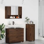 vidaXL Ensemble de mobilier de salle de bain 3 Pièces Chêne brun