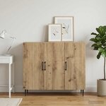 vidaXL Buffet Chêne artisanal 89 x 34 5 x 80 cm Bois d'ingénierie