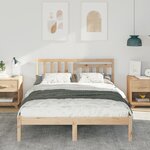 vidaXL Cadre de lit Marron 135 x 190 cm Bois massif en pin