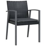 vidaXL Ensemble de salle à manger pour jardin 5 Pièces Noir Poly rotin