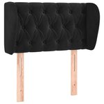 vidaXL Tête de lit avec oreilles Noir 83x23x78/88 cm Velours