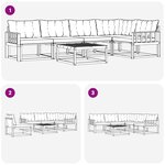 vidaXL Ensemble de canapés d'extérieur 6 Pièces Blanc et gris clair