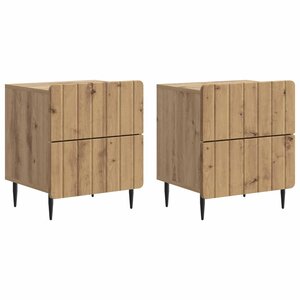 vidaXL Cabinet de chevet 2 pc Chêne artisanal 43 x 34 5 x 49 5 cm