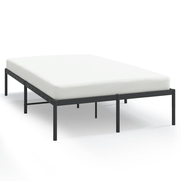 vidaXL Cadre de lit métal noir 135x190 cm