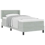 vidaXL Lit à ressorts avec matelas Gris clair 200 x 90 cm Polyester