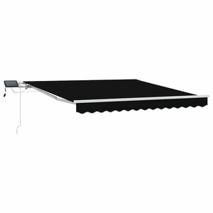 vidaXL Auvent Rétractable Noir 300 x 250 cm Tissu et acier