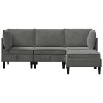 vidaXL Ensemble de meubles pour le salon 4 pc Gris foncé Velours