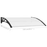 vidaXL Auvent de porte Noir et transparent 150x80 cm PC