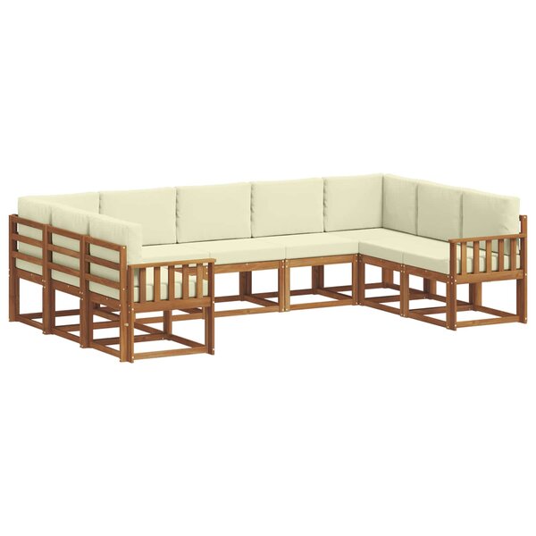 vidaXL Ensemble de canapés d'extérieur 9 Pièces Naturel et Crème