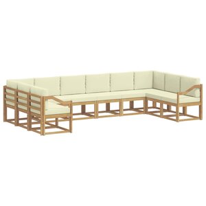 vidaXL Ensemble de canapés d'extérieur 10 Pièces Blanc et crème