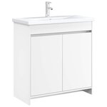 vidaXL Meuble sous lavabo de salle de bain Blanc 78 5 x 37 5 x 81 cm