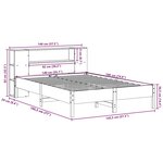 vidaXL Lit bibliothèque sans matelas blanc 140x190 cm bois pin massif